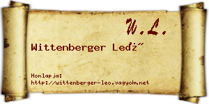 Wittenberger Leó névjegykártya